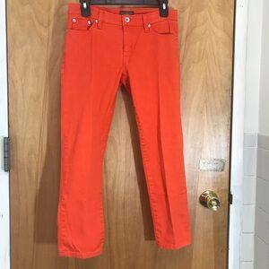 Ralph Lauren Jeans Company Orange Jeans Sz 2 Modern Straight Cropped Denim Pant